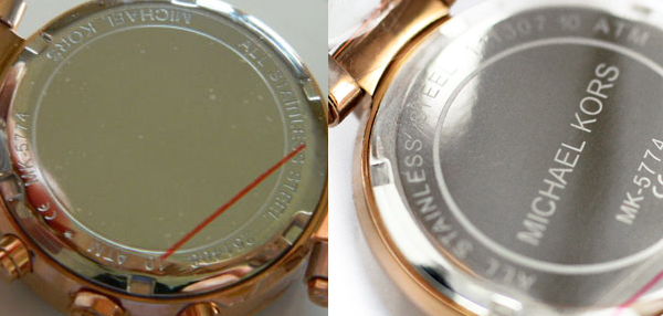 michael kors watch serial number