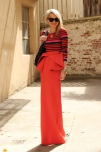 What to Wear with a Red Maxi Skirt