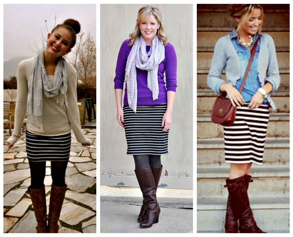How to Wear Striped Pencil Skirt