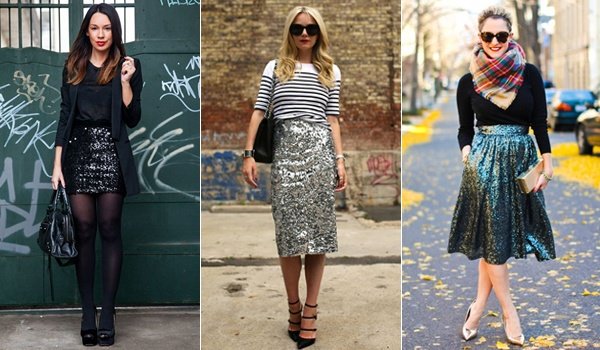 How to Wear a Sequin Skirt