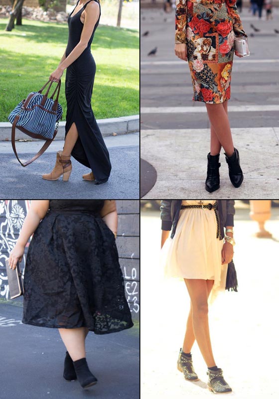 How to Wear Ankle Boots with Dresses