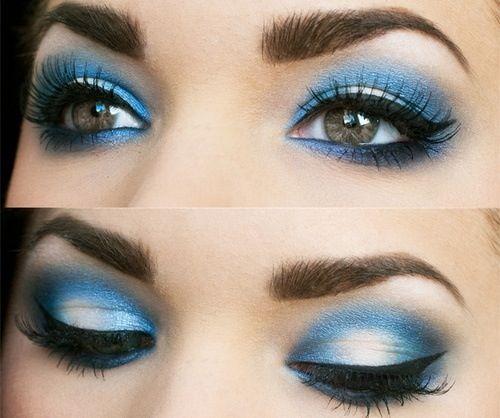 Blue Silver Smokey Eye