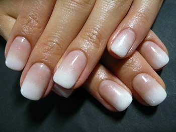 French Ombré Nails with Pink and White