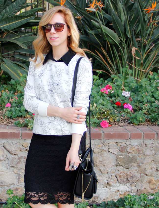 What to Wear with a Black Lace Pencil Skirt