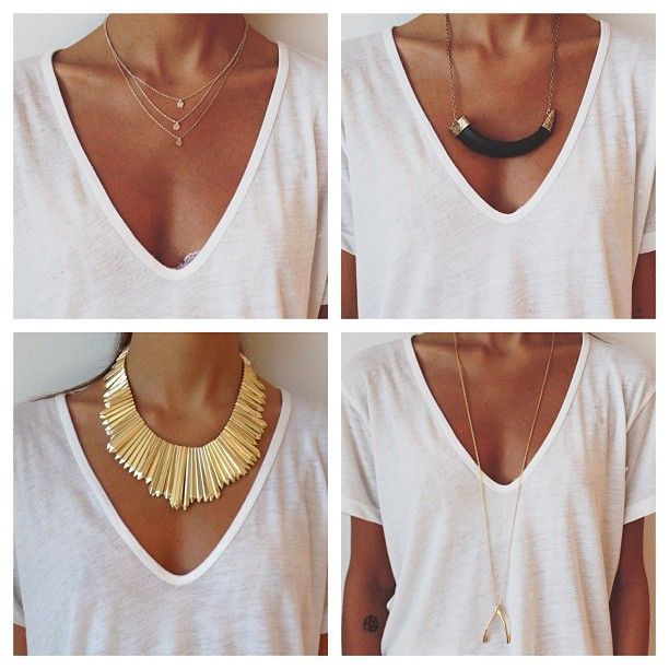 What Necklace to Wear with V Neckline