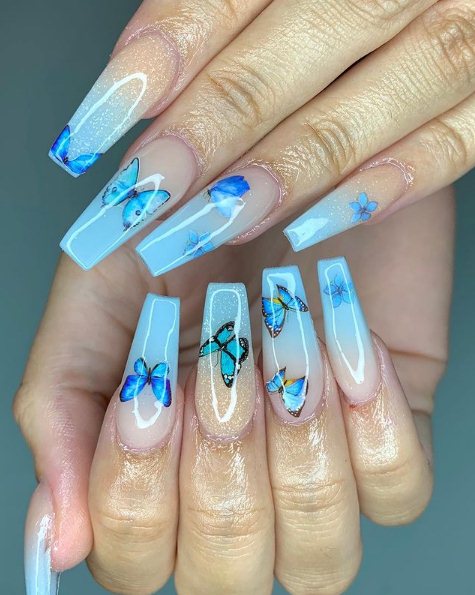 Share 160+ blue butterfly nail art - songngunhatanh.edu.vn